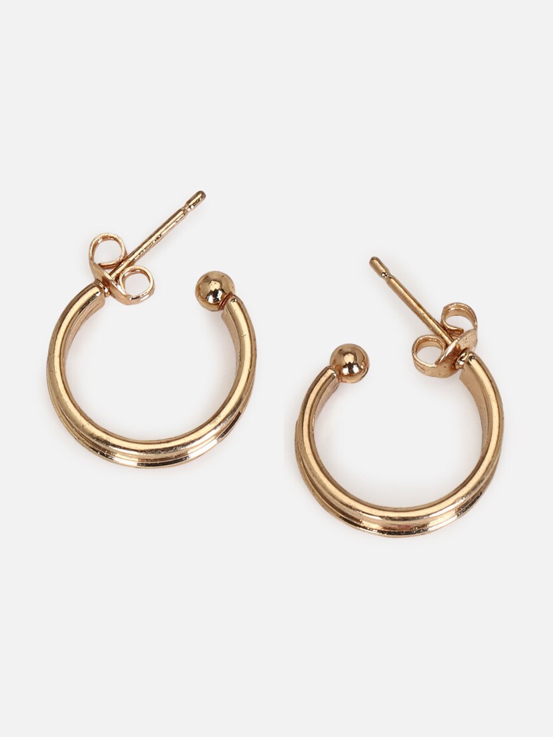 

FOREVER 21 Gold-Plated Circular Half Hoop Earrings