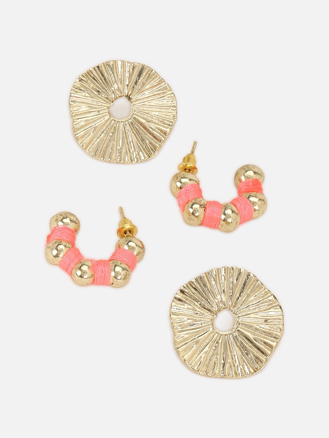 

FOREVER 21 Set Of 2 Gold-Toned Contemporary Studs Earrings