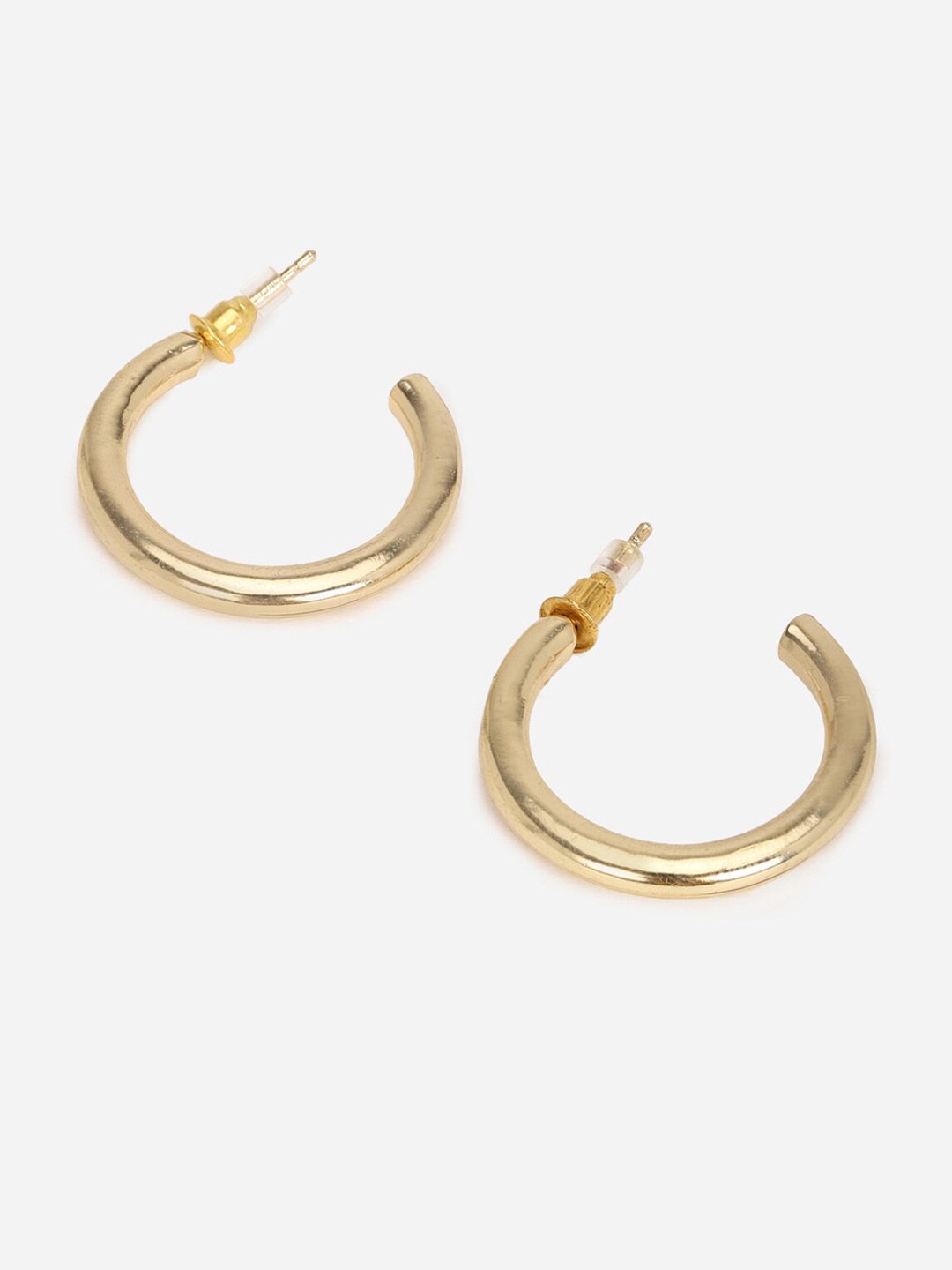

FOREVER 21 Gold-Toned Contemporary Half Hoop Earrings