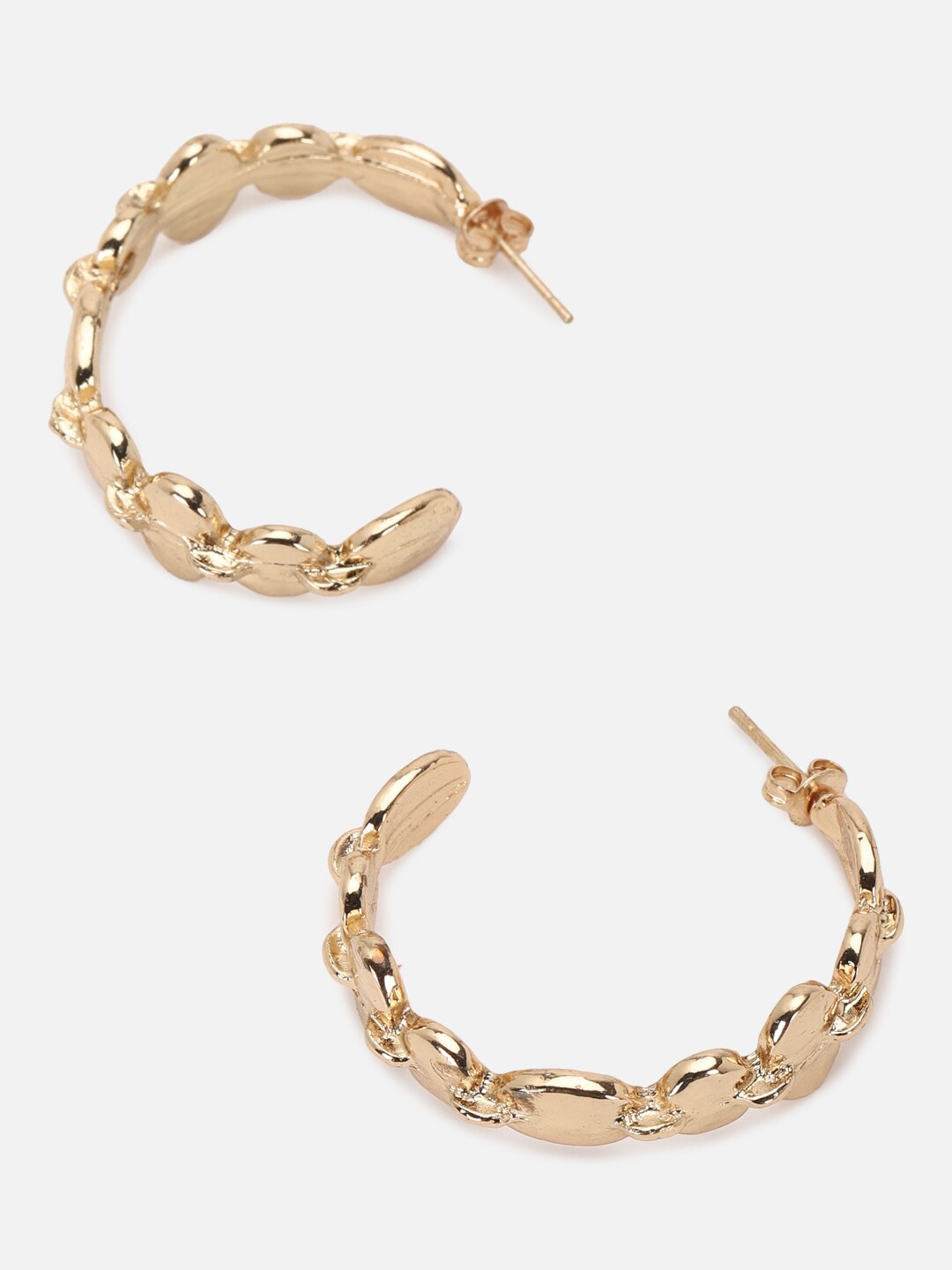 

FOREVER 21 Gold-Toned Contemporary Half Hoop Earrings