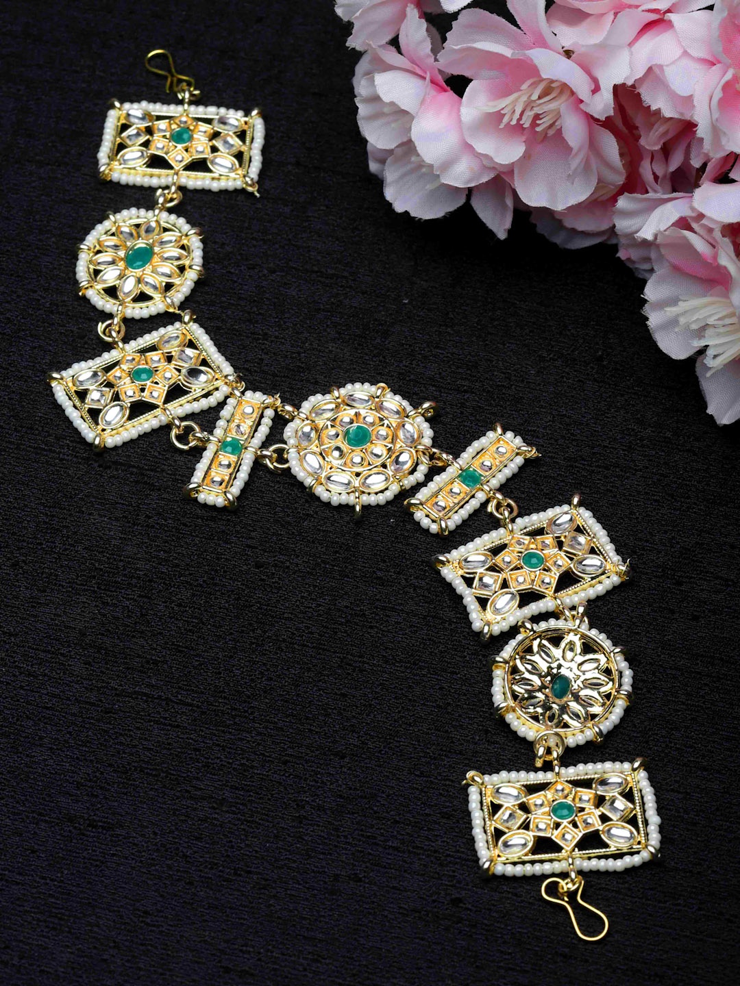 

Sanjog Gold-Plated Kundan-Studded SheeshPhool