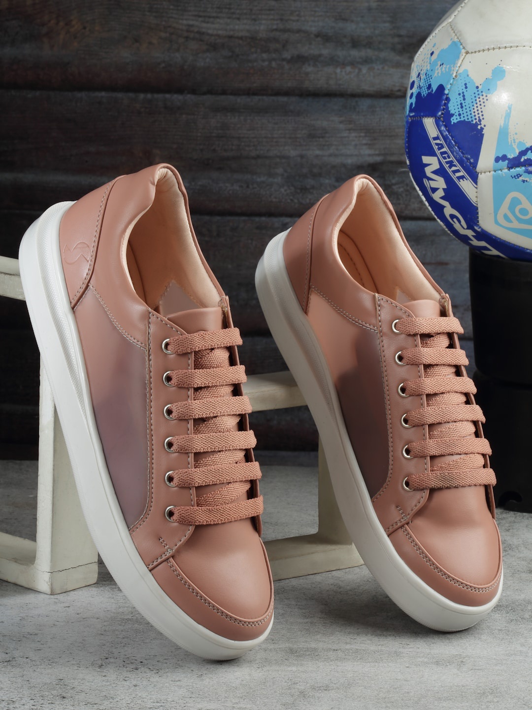 

SOLETHREADS REBEL Women LUCID Memory Foam Insole Anti-skid Sole Sneakers, Peach