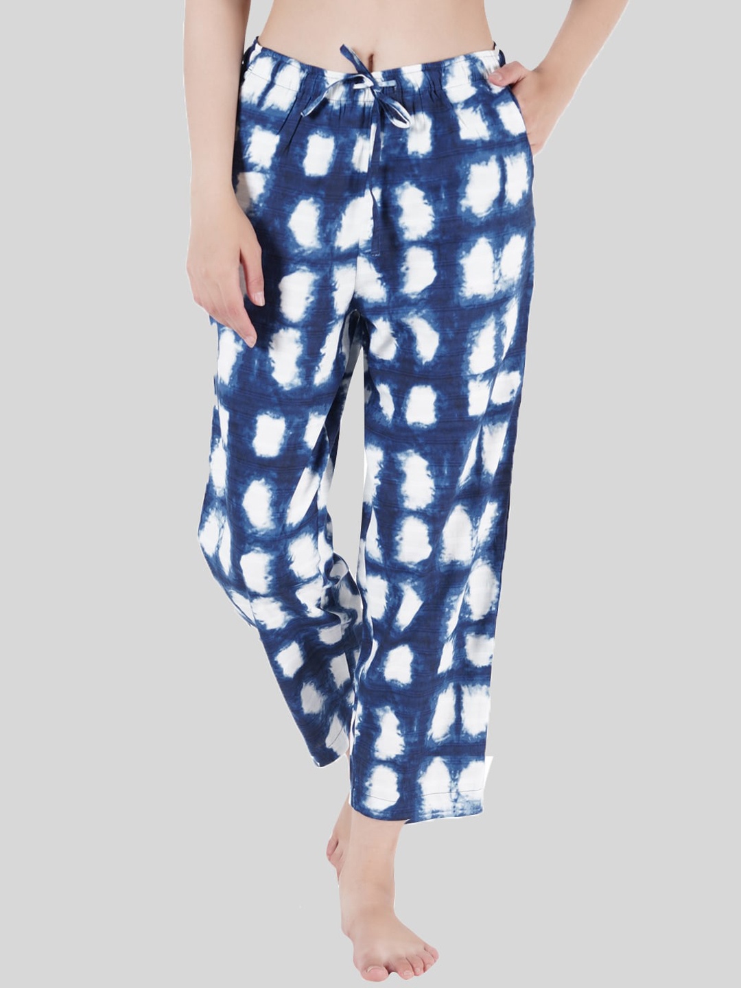 

Style Shoes Women Printed Mid-Rise Lounge Pants, Blue