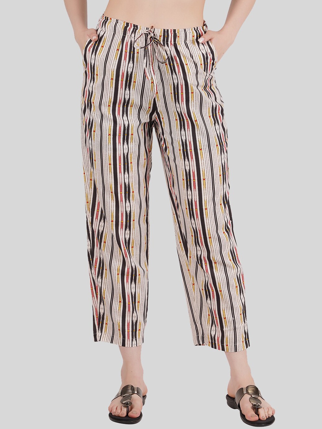 

Style Shoes Women Striped Pyjama, Cream