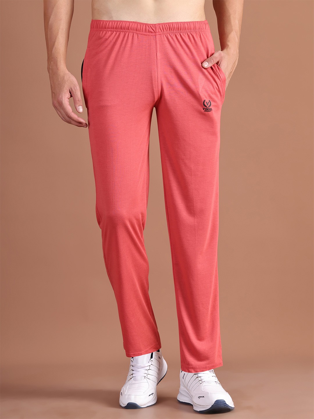 

MACK JONNEY Men Regular Fit Cotton Track Pant, Pink