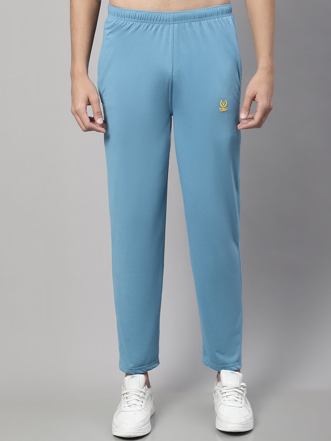 

VIMAL JONNEY Men Regular Fit Cotton Skin Friendly Track Pants, Blue