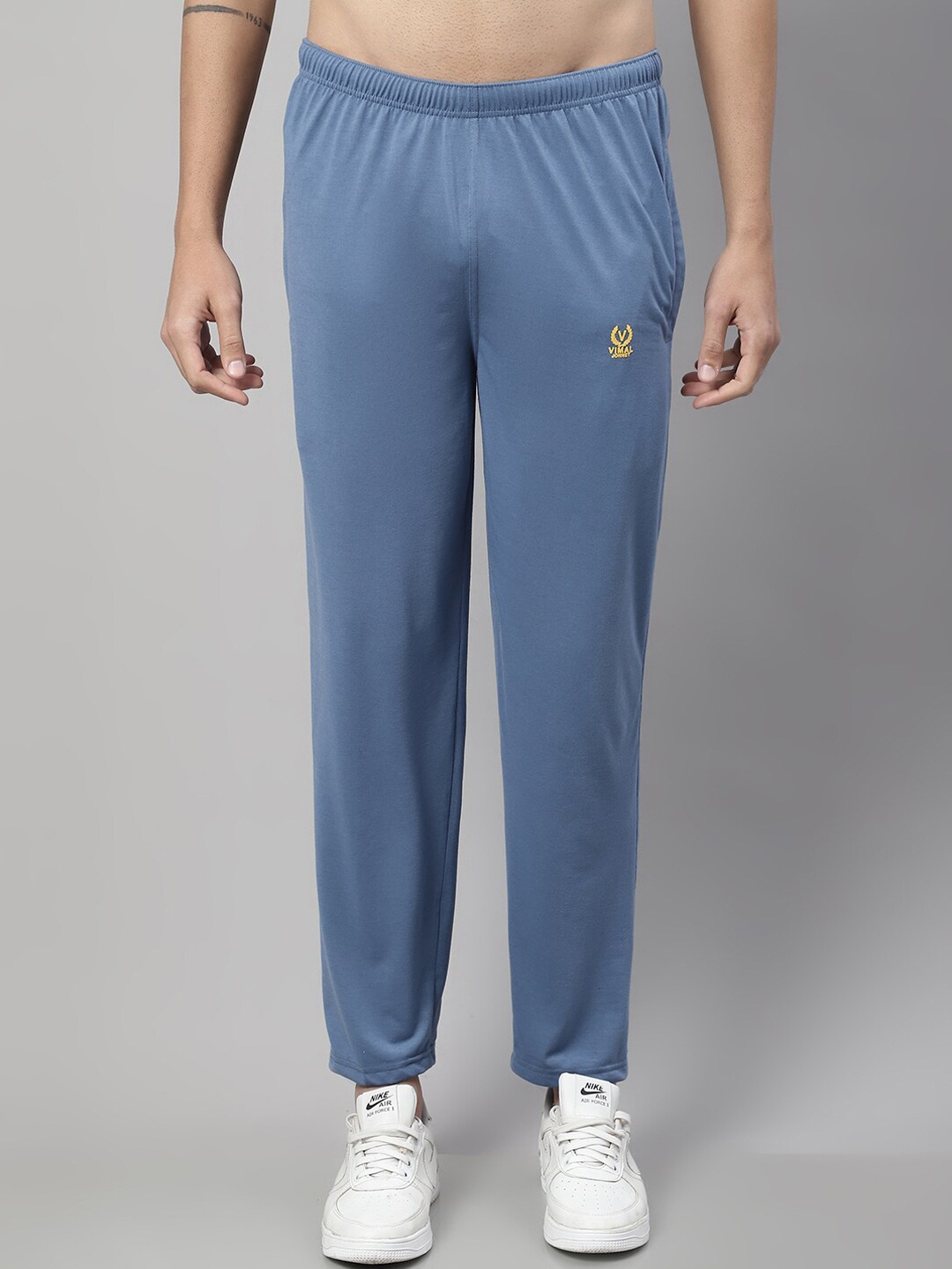 

VIMAL JONNEY Men Regular Fit Cotton Skin Friendly Track Pants, Blue