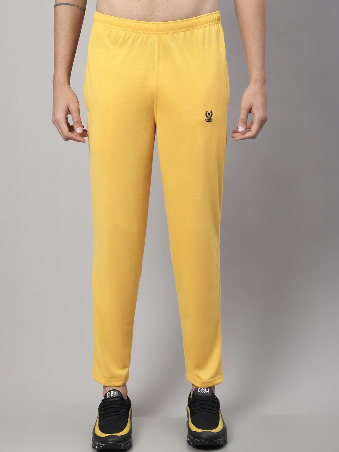 

VIMAL JONNEY Men Regular Fit Mid-Rise Cotton Track Pant, Yellow