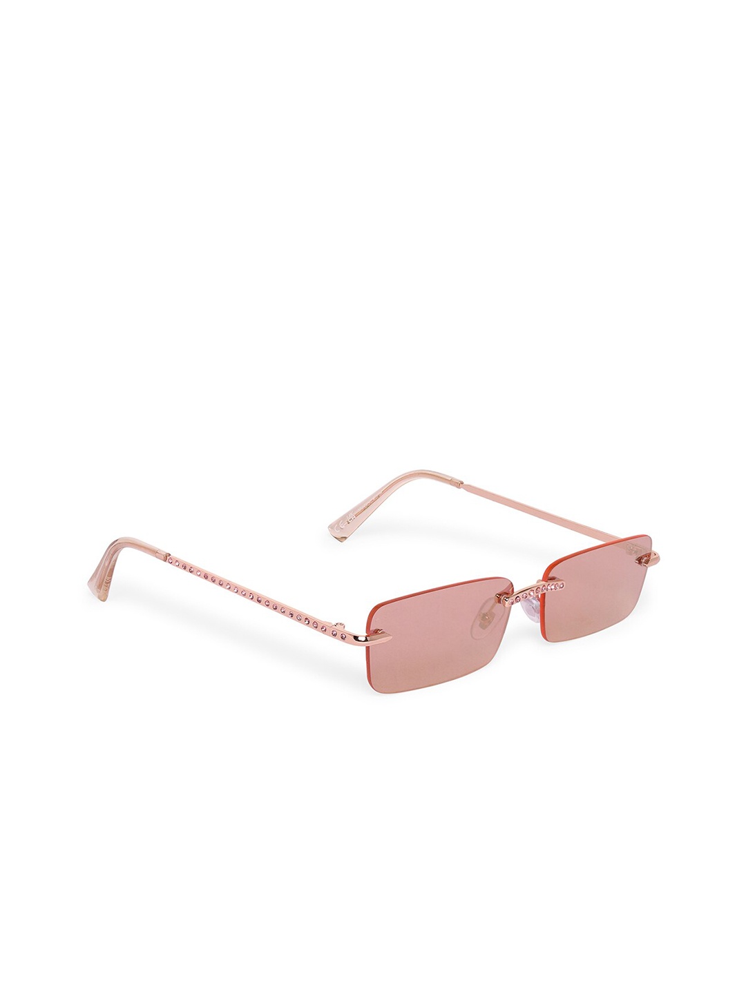 

ALDO Women Rimless Rectangle Sunglasses 684070901674-Rose Gold