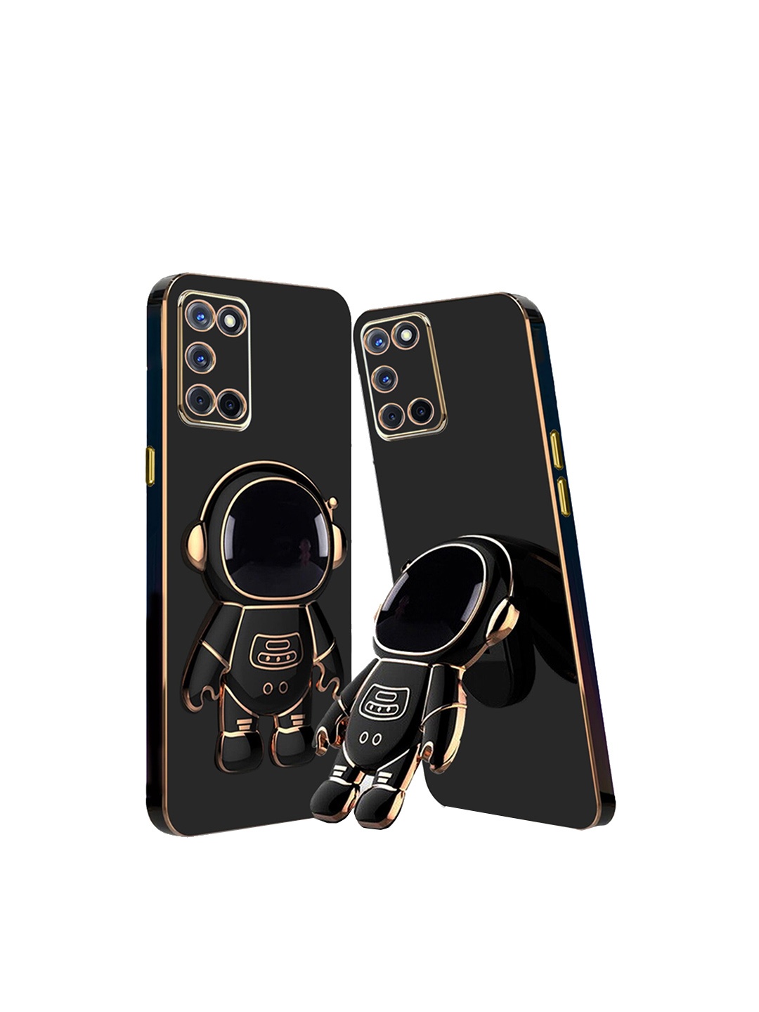 

Karwan Oppo A52 Phone Back Case With Astronaut Holster Stand, Black