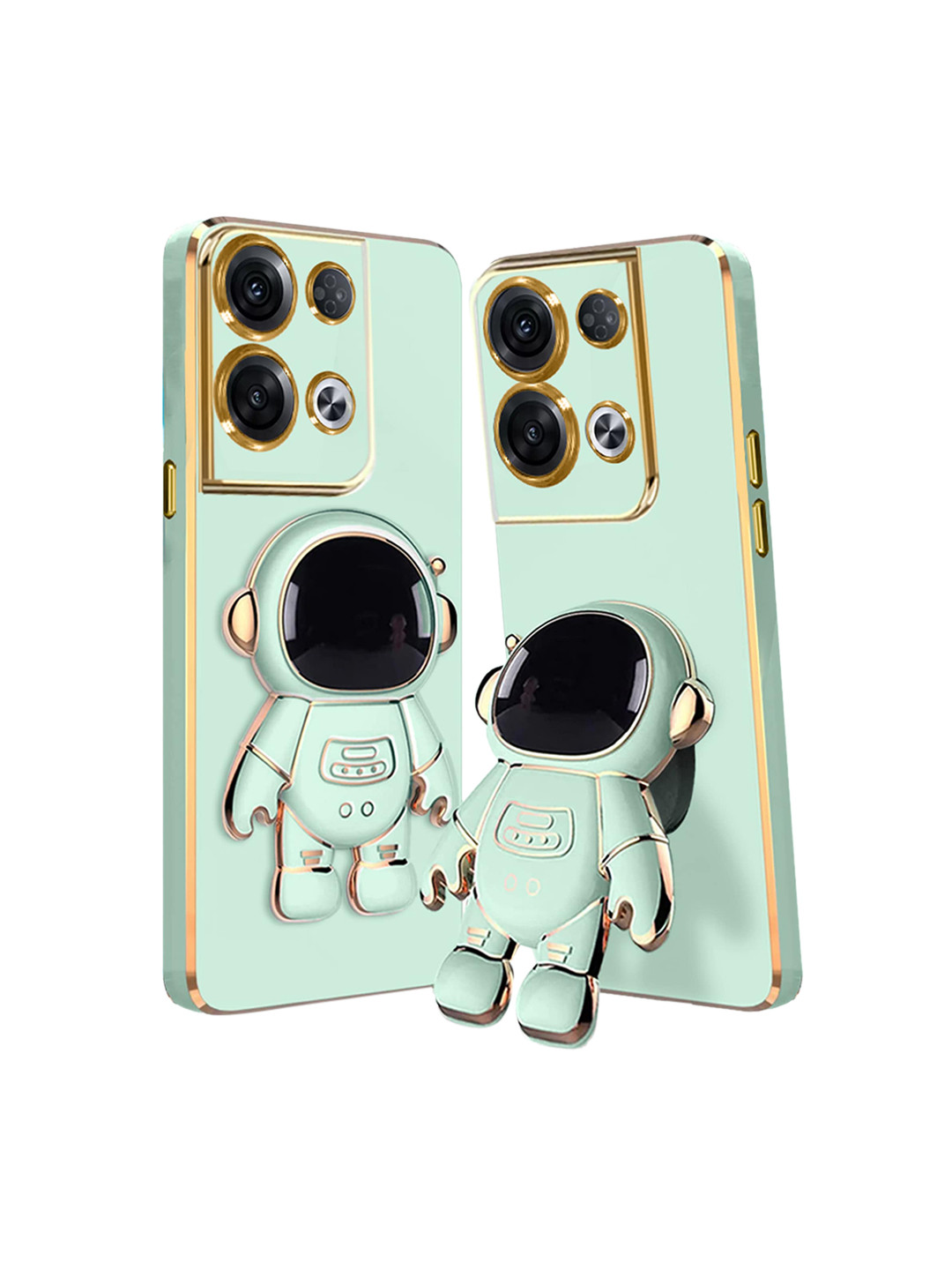 

Karwan Oppo Reno 8 Pro Phone Back Case With Astronaut Holster Stand, Green