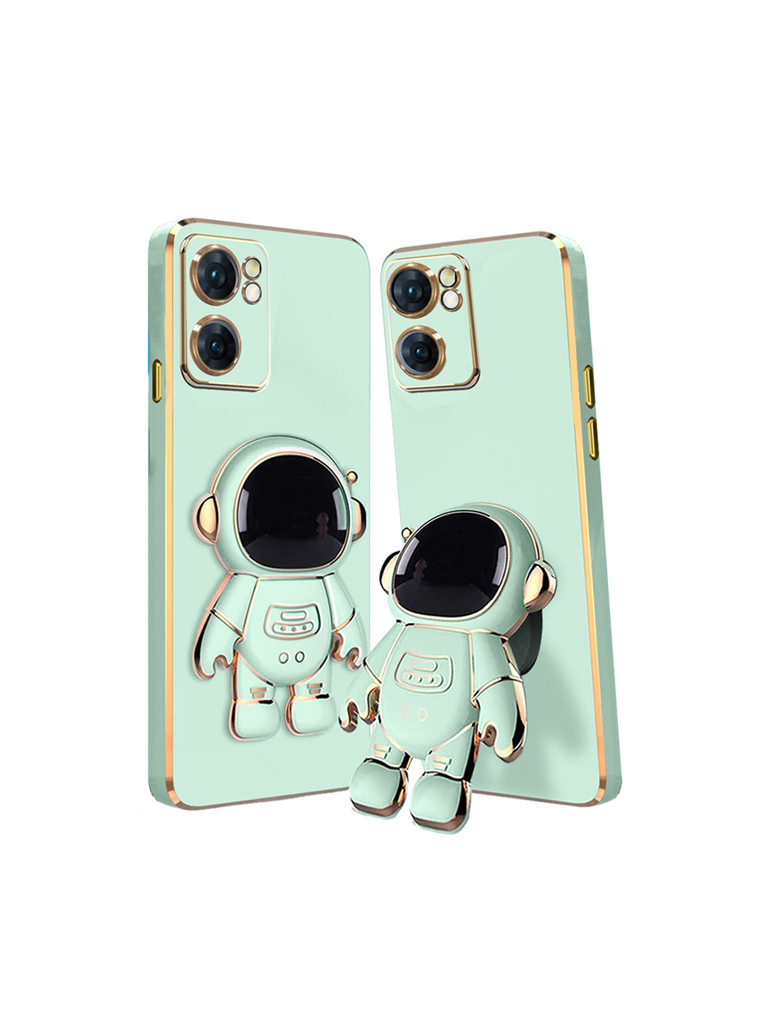 

Karwan Oppo K10 5G Phone Back Case With Astronaut Holster Stand, Green