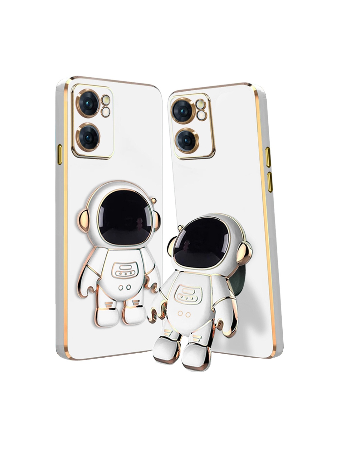 

Karwan Oppo K10 5G Phone Back Case With Astronaut Holster Stand, White