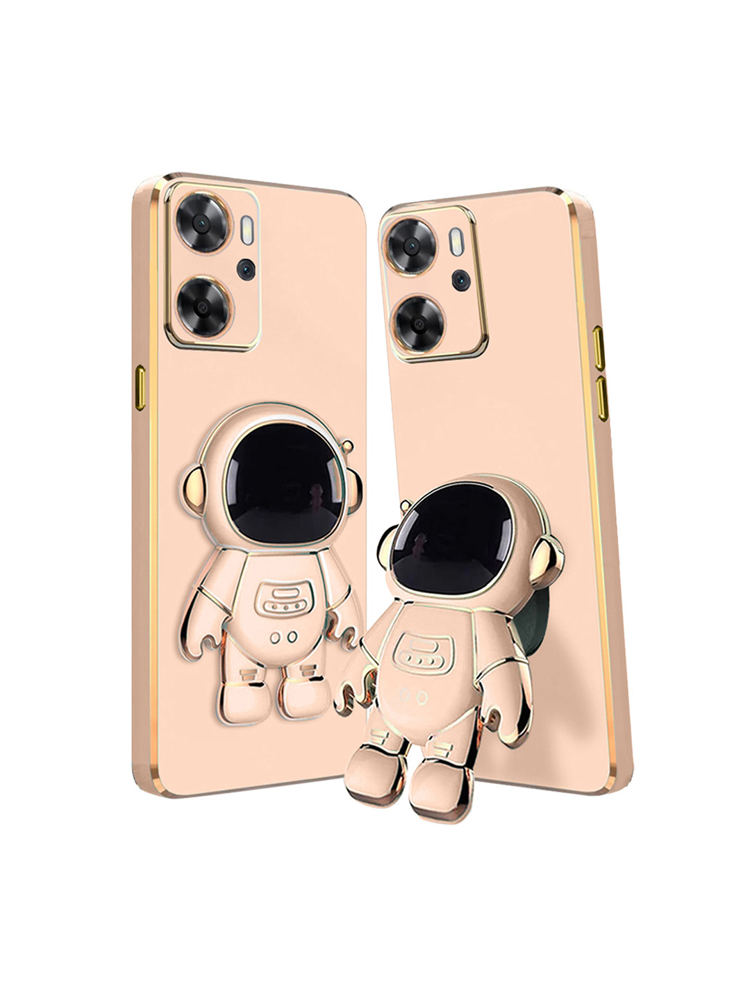 

Karwan Oppo K10 4G Phone Back Case With Astronaut Holster Stand, Peach