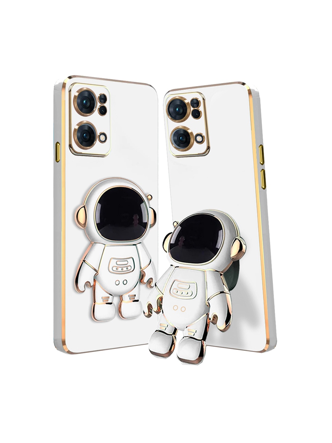 

Karwan Oppo Reno 7 Pro Phone Back Case With Astronaut Holster Stand, White