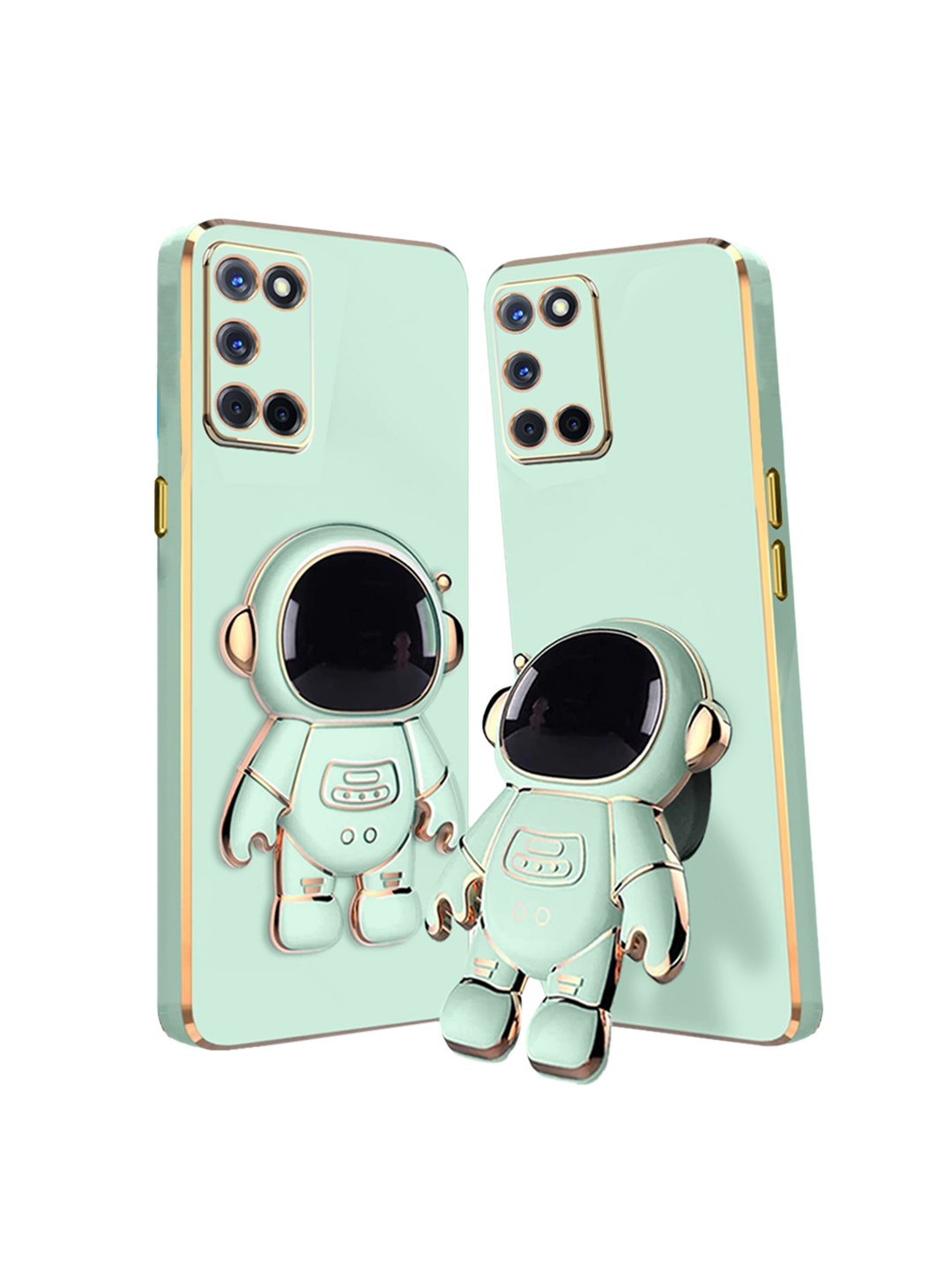 

Karwan Oppo A52 Phone Back Case With Astronaut Holster Stand, Green