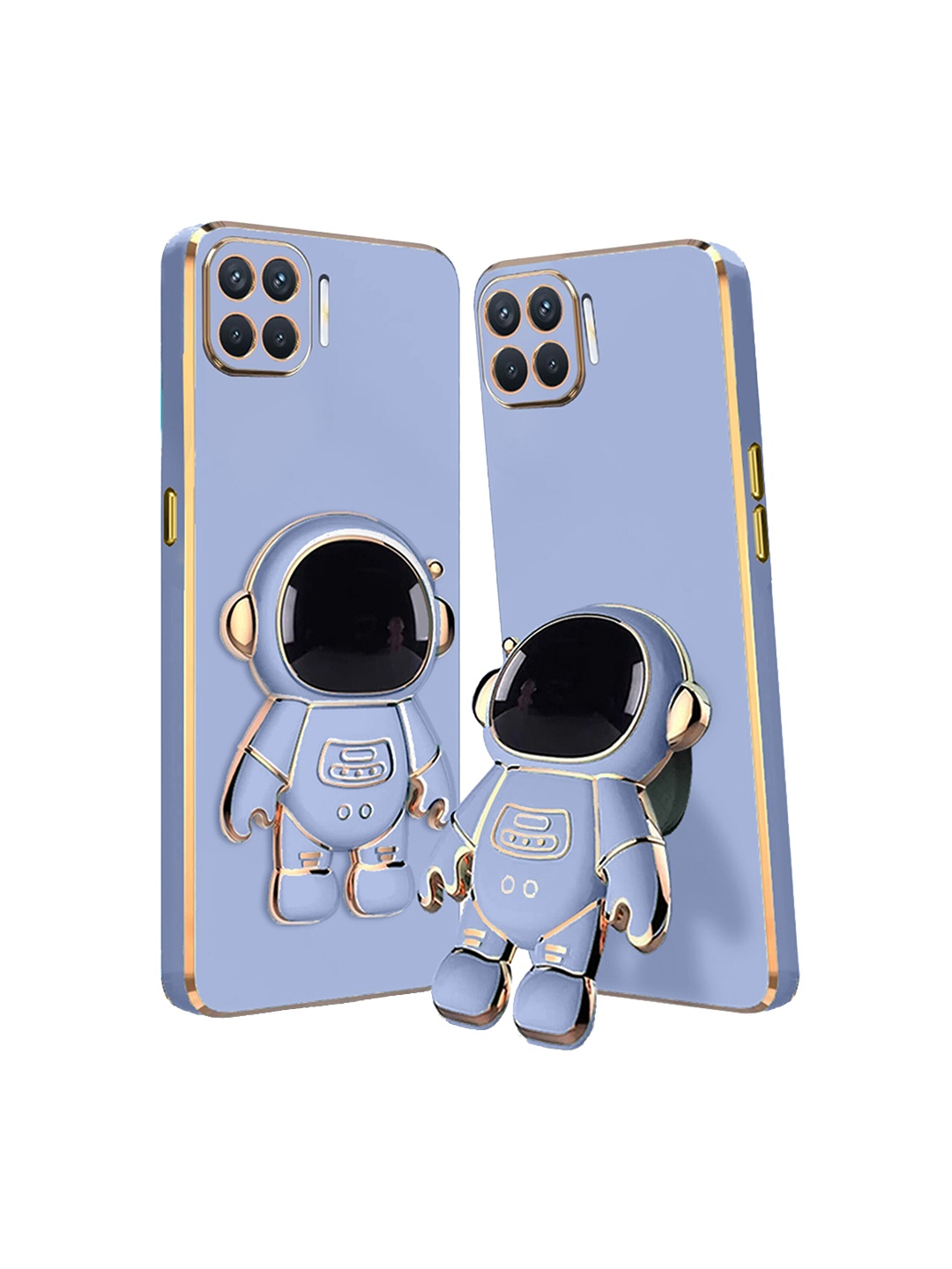 

Karwan Oppo F17 Pro Phone Back Case With Astronaut Holster Stand, Blue