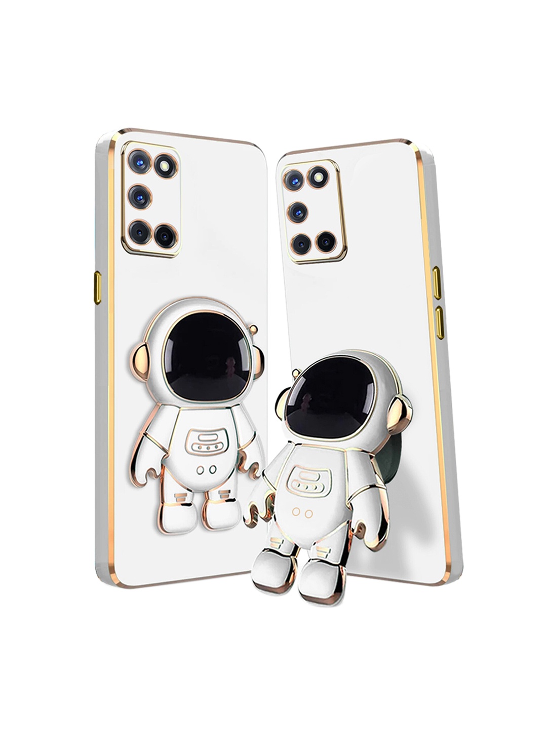 

Karwan Oppo A52 Phone Back Case With Astronaut Holster Stand, White
