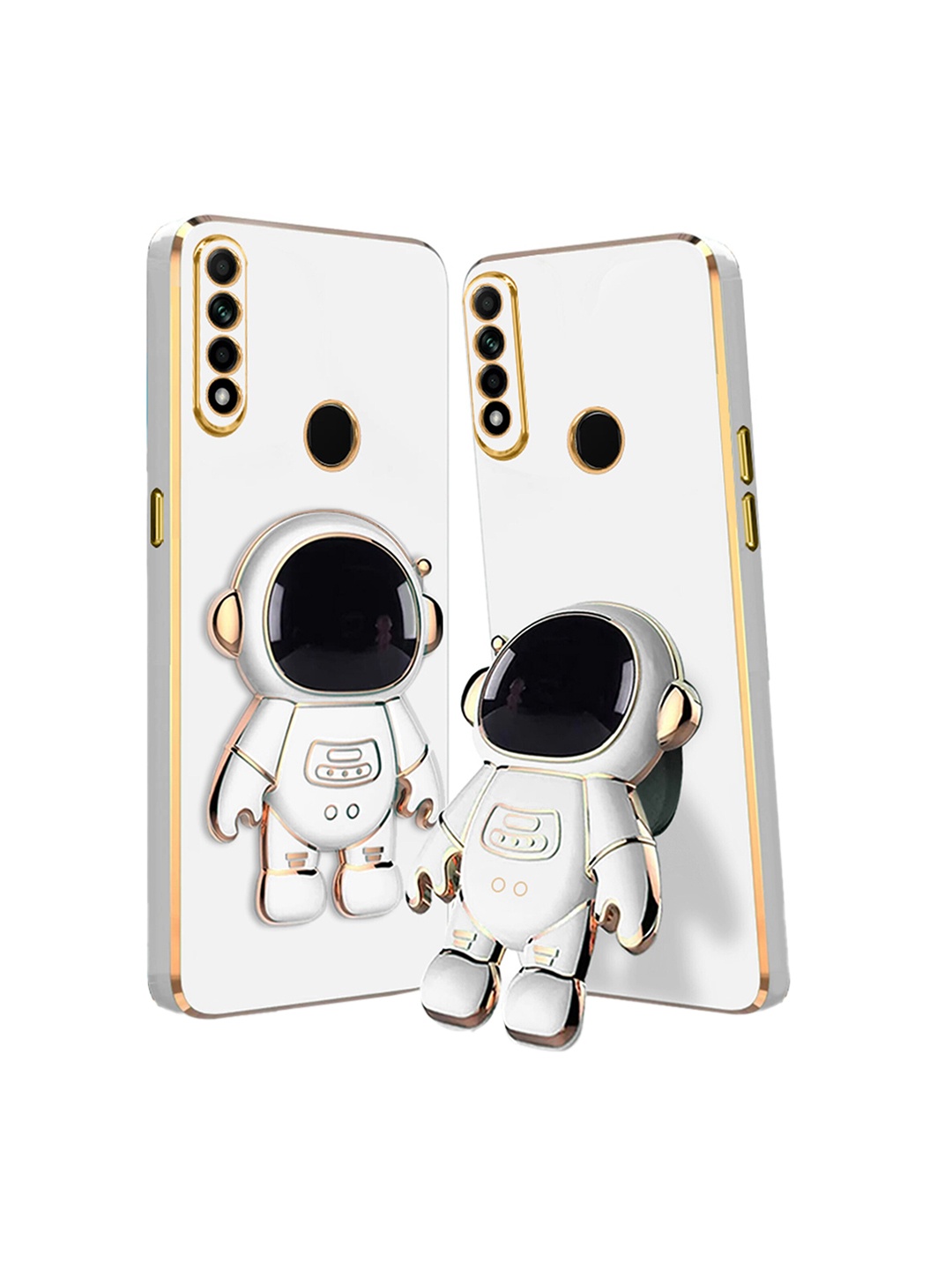 

Karwan Oppo A31 Phone Back Case With Astronaut Holster Stand, White