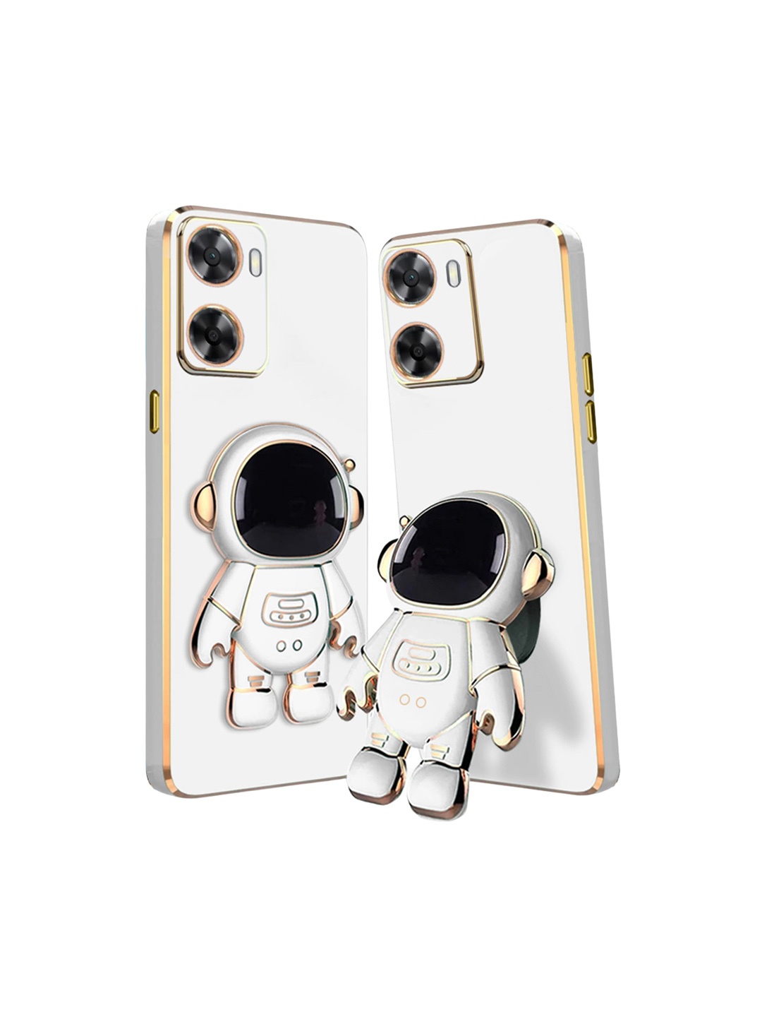 

Karwan Oppo A57 Phone Back Case With Astronaut Holster Stand, White