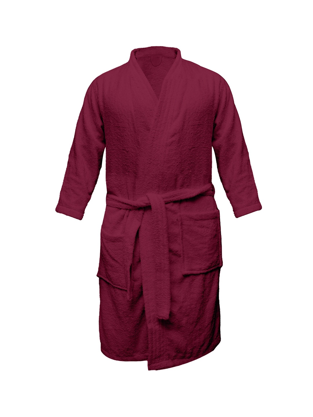 

CURIOUS LIFESTYLE Maroon Pure Terry Cotton 400GSM Bath Robe With Room Slippers