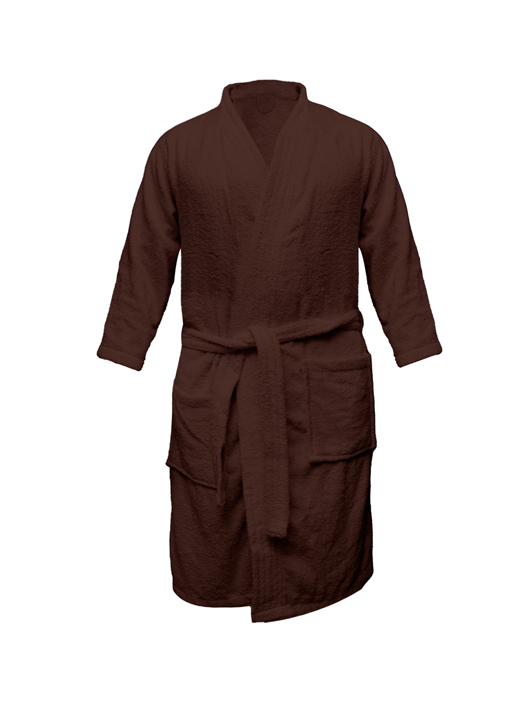 

CURIOUS LIFESTYLE Brown Odour Free Anti Bacterial 400 GSM Pure Cotton Bath Robe