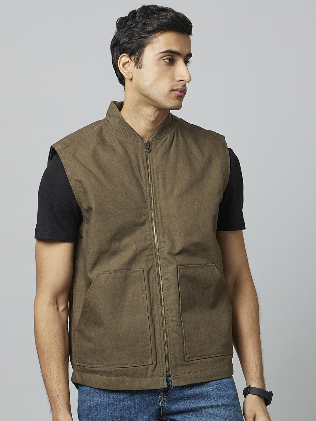 

Celio Mock Collar Tailored Jacket, Brown