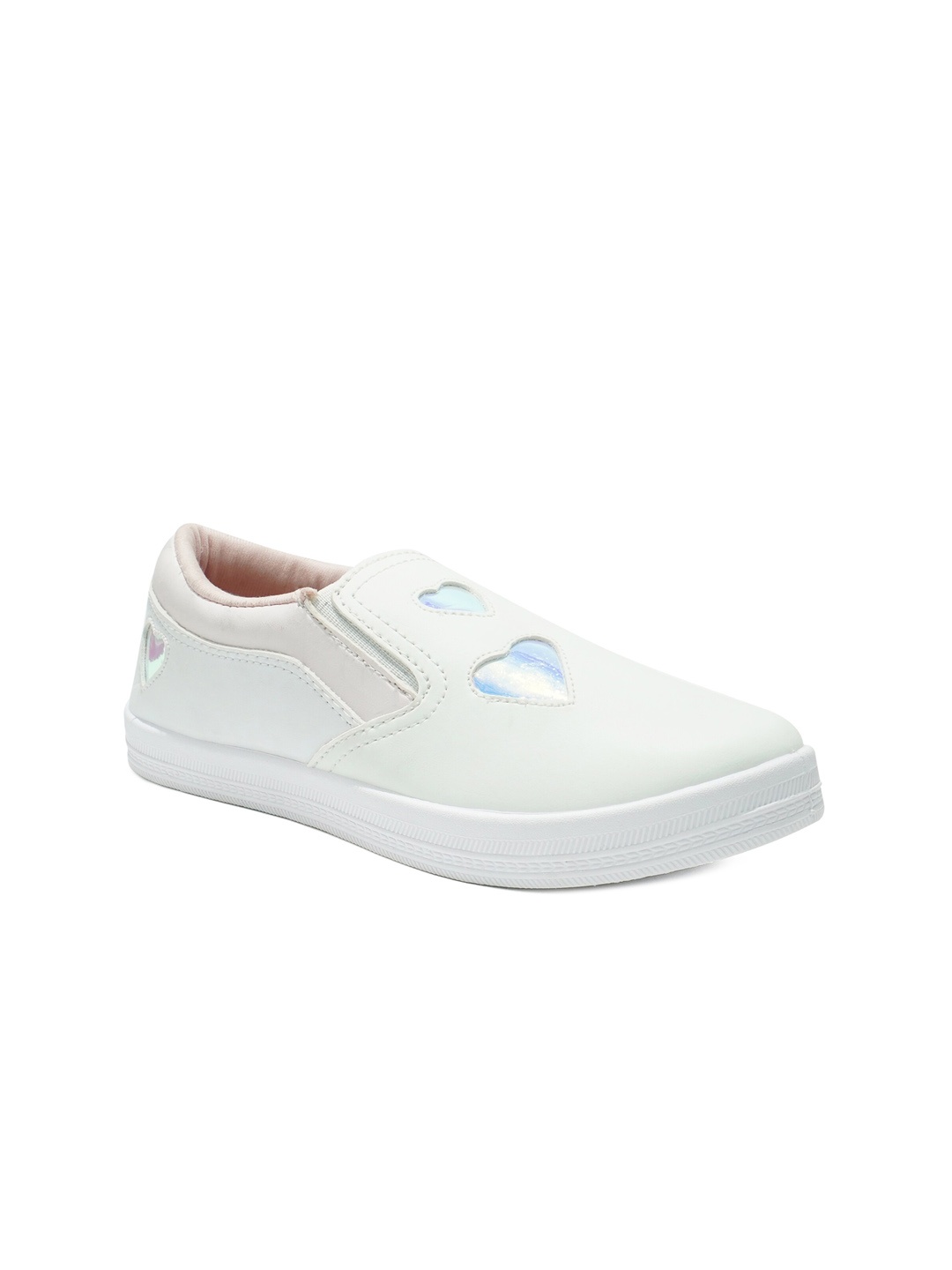 

ASIAN Women Textured Color Changing Lightweight Basics Slip-On Sneakers, White