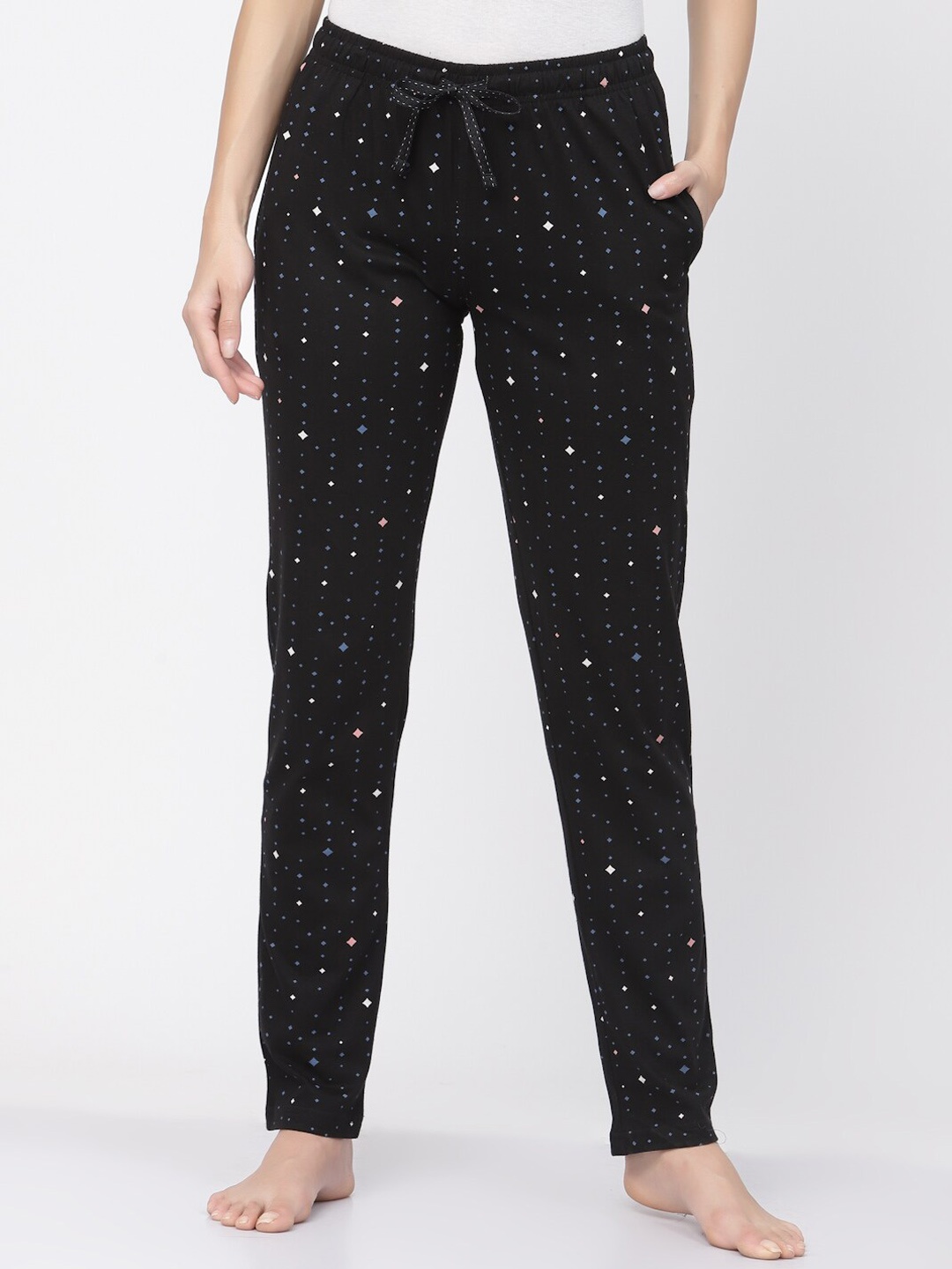 

Sweet Dreams Women Printed Lounge Pants, Black