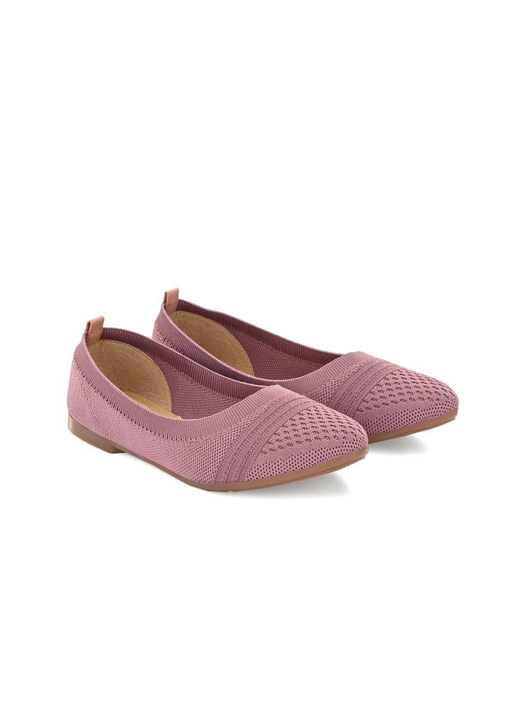 

TAURENE Women Woven Design Pointed Toe Ballerinas, Mauve