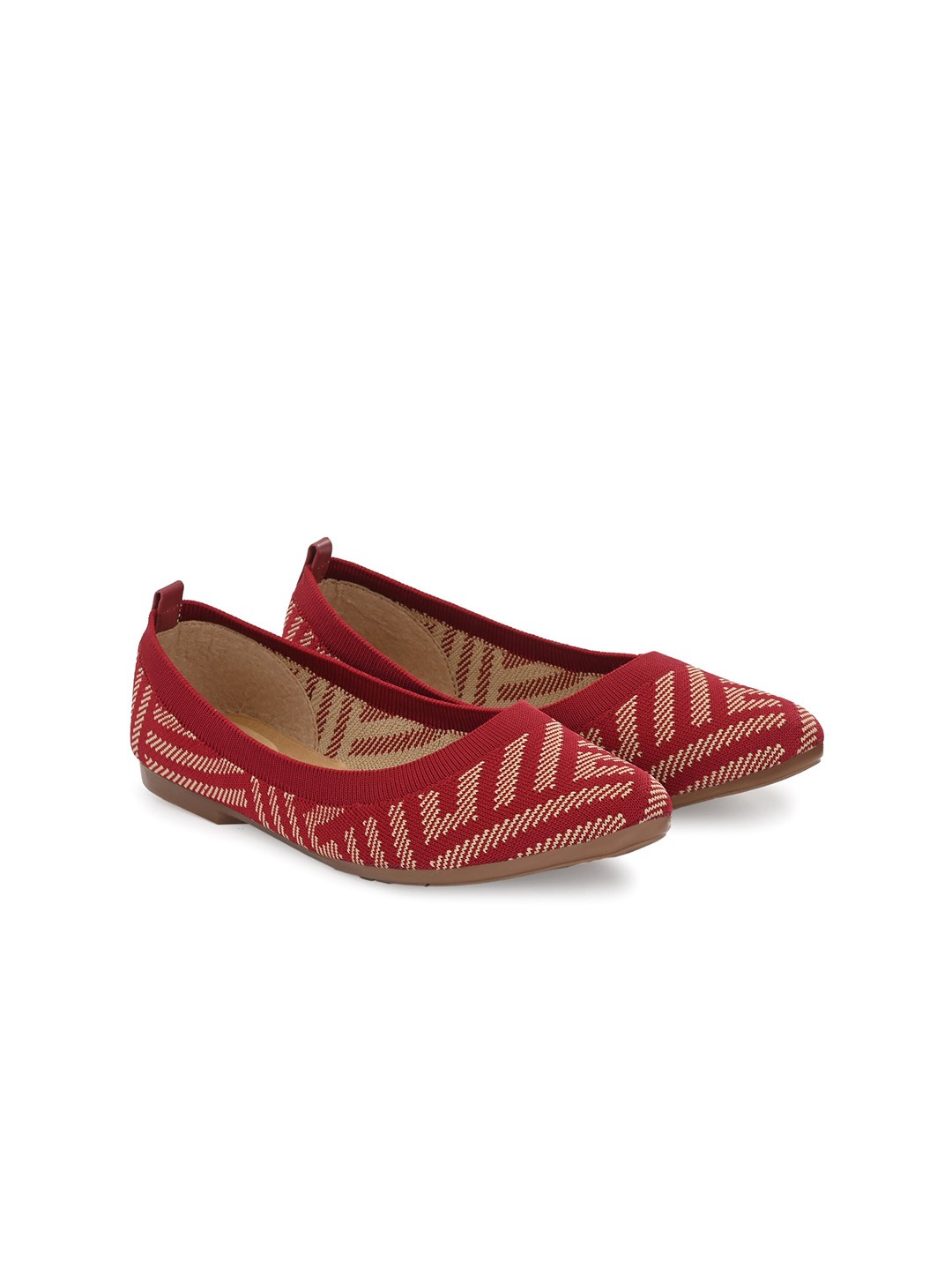

TAURENE Woven Design Ballerinas, Maroon