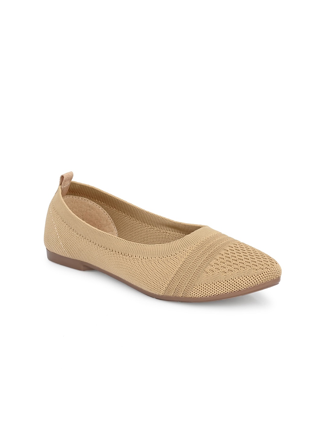 

TAURENE Women Woven Design Pointed Toe Ballerinas, Beige