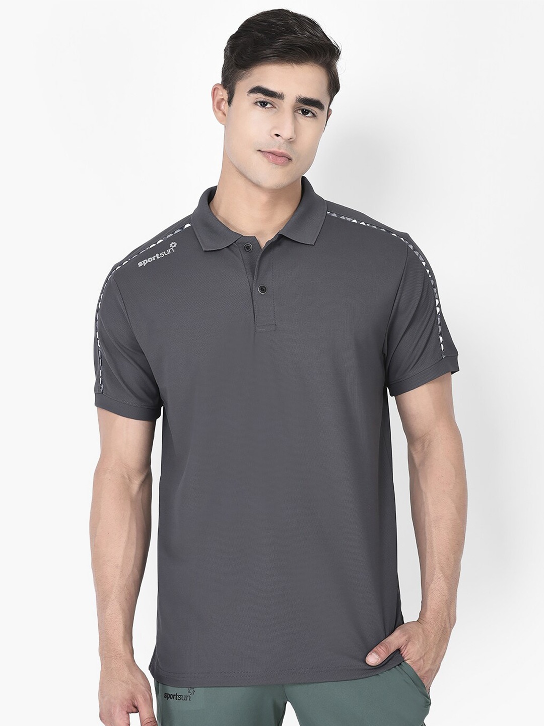 

SPORT SUN Polo Collar Dri-FIT T-shirt, Grey