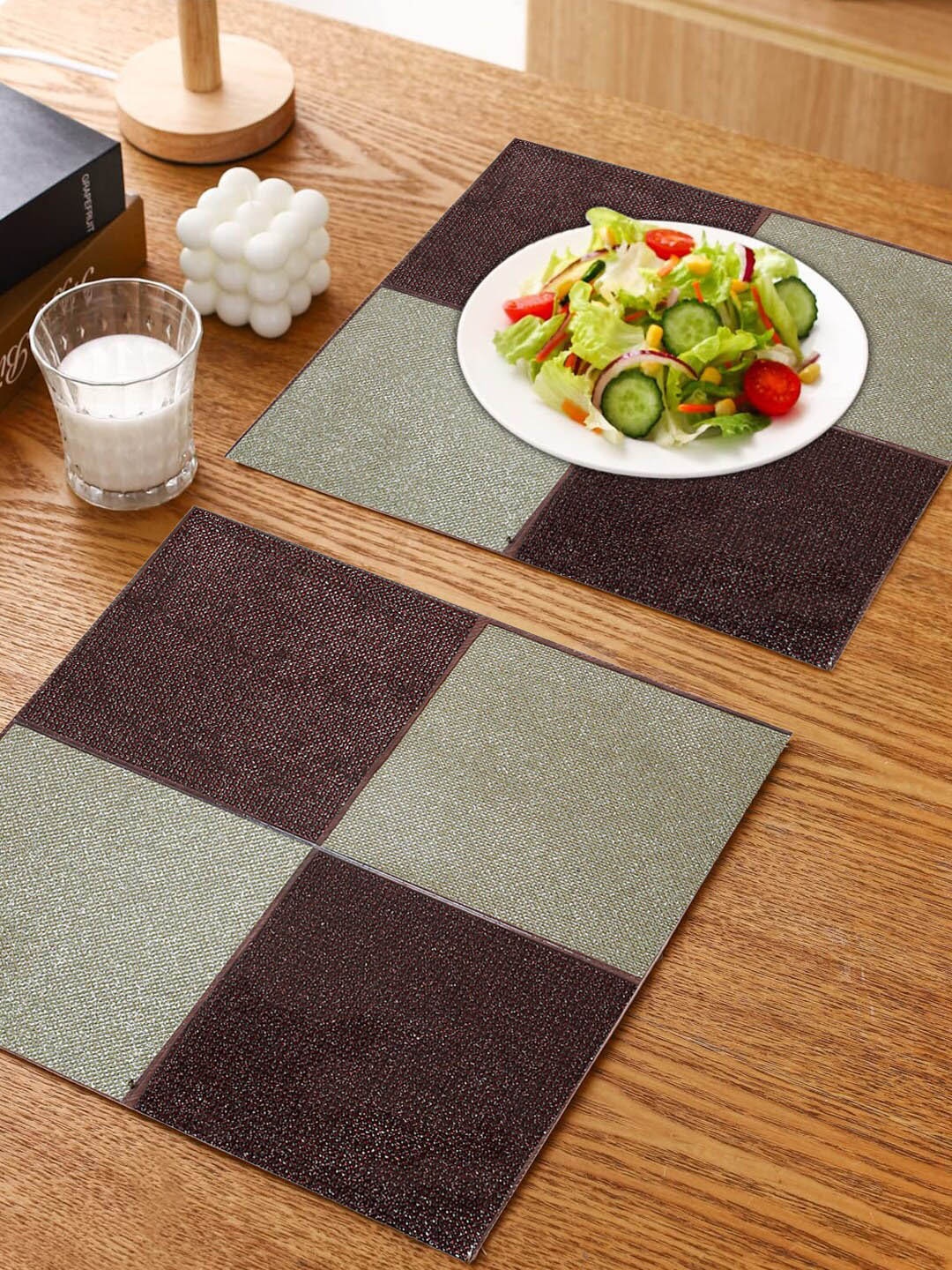 

Kuber Industries Brown 6-Pieces Printed Heat Resistant Table Placemats