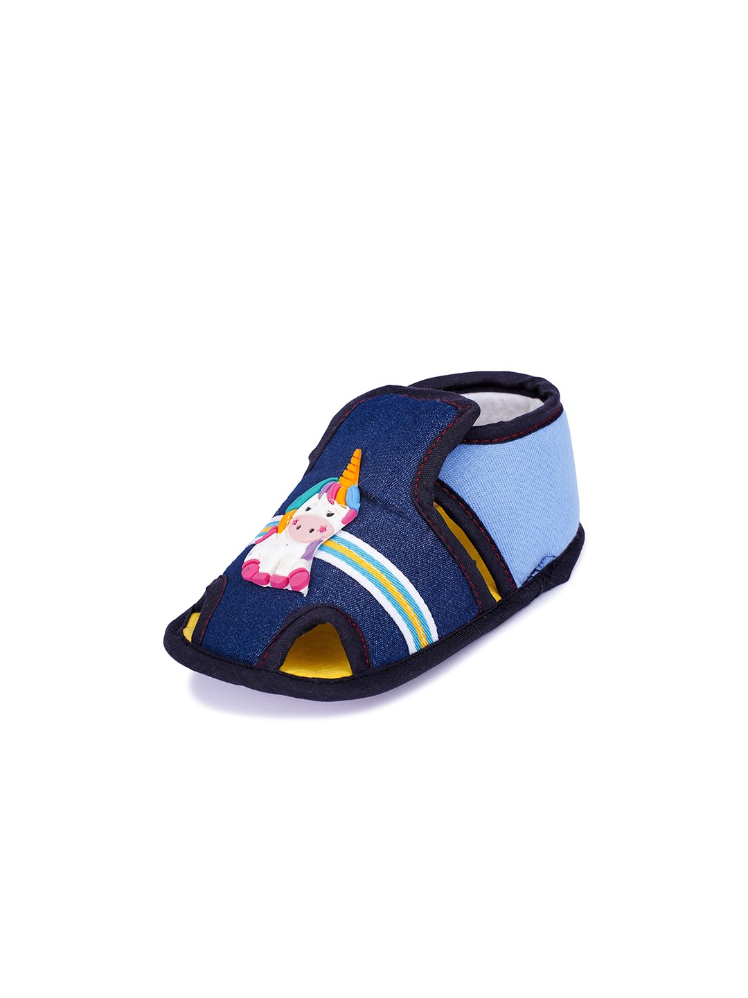 

Butterthief Infants Kids Applique Unicorn Fabric Booties, Navy blue