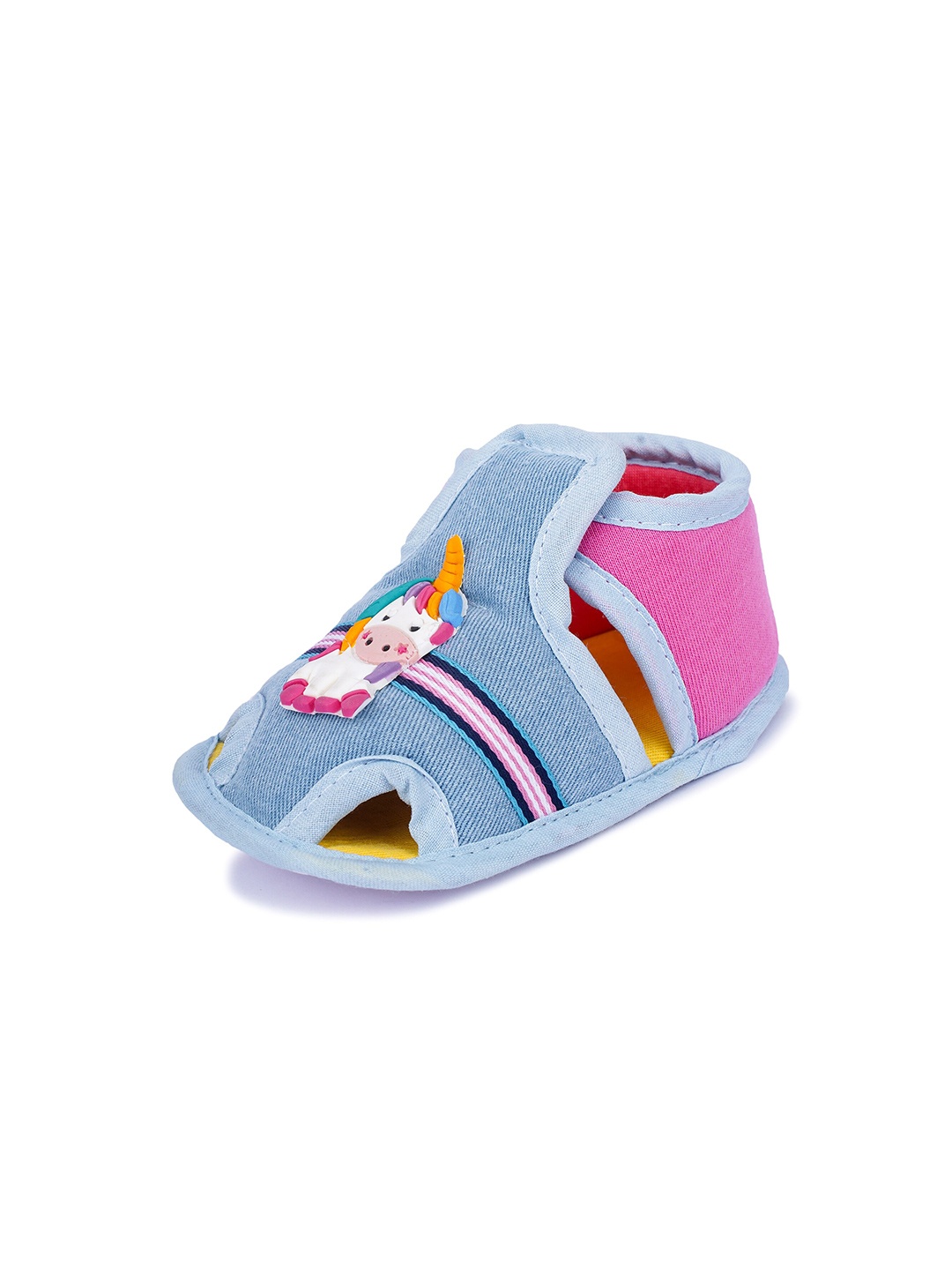 

Butterthief Infants Kids Applique Unicorn Fabric Booties, Blue