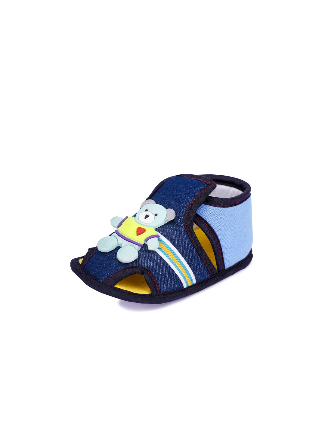 

Butterthief Infants Kids Applique Teddy Fabric Booties, Navy blue