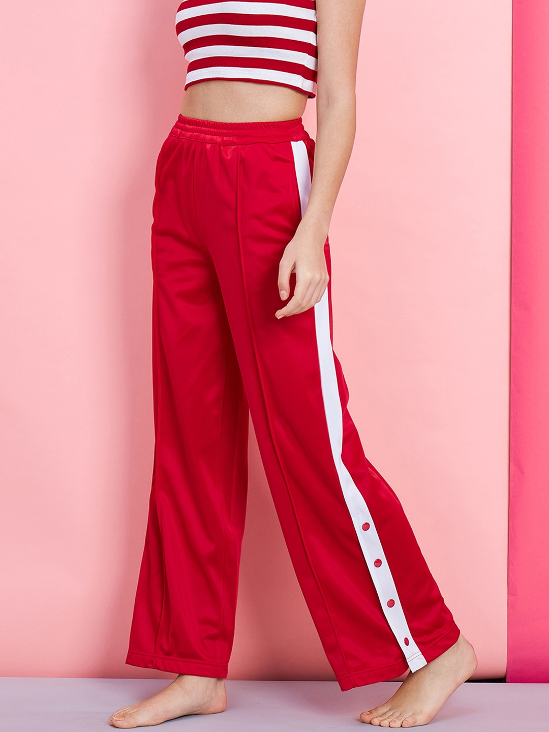 

SASSAFRAS alt-laze Women Straight Fit Lounge Pants, Red