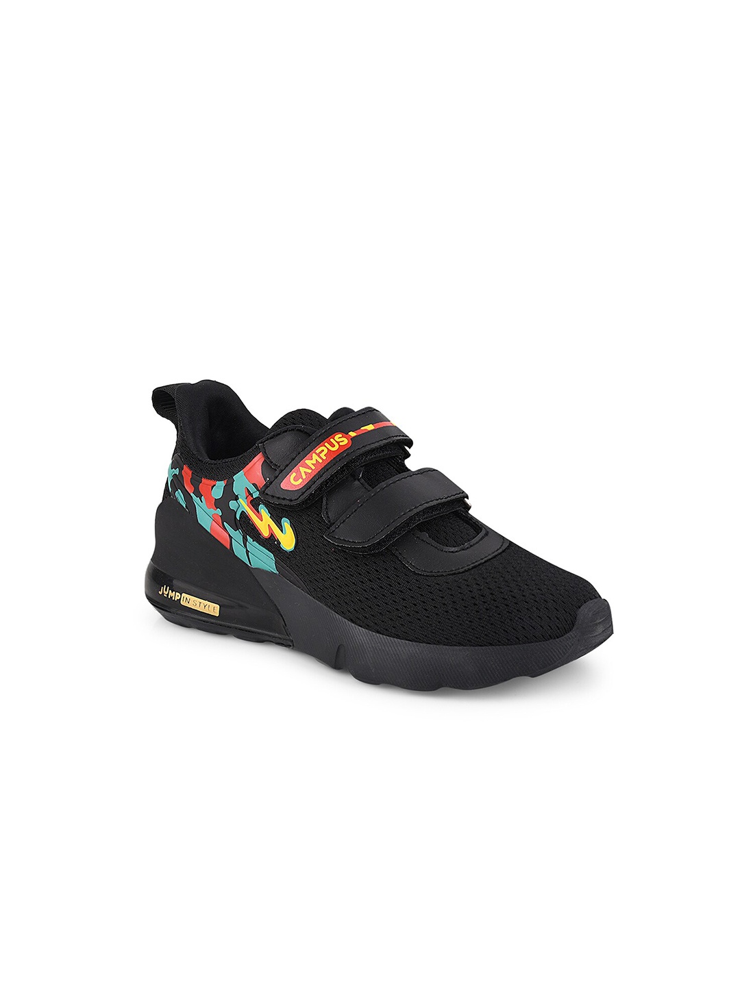 

Campus Kids Mesh Running Non-Marking Sports Shoes, Black