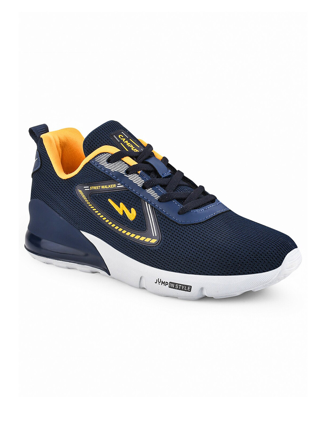 

Campus Kids Mesh Running Non-Marking Lace-Up Shoes, Navy blue
