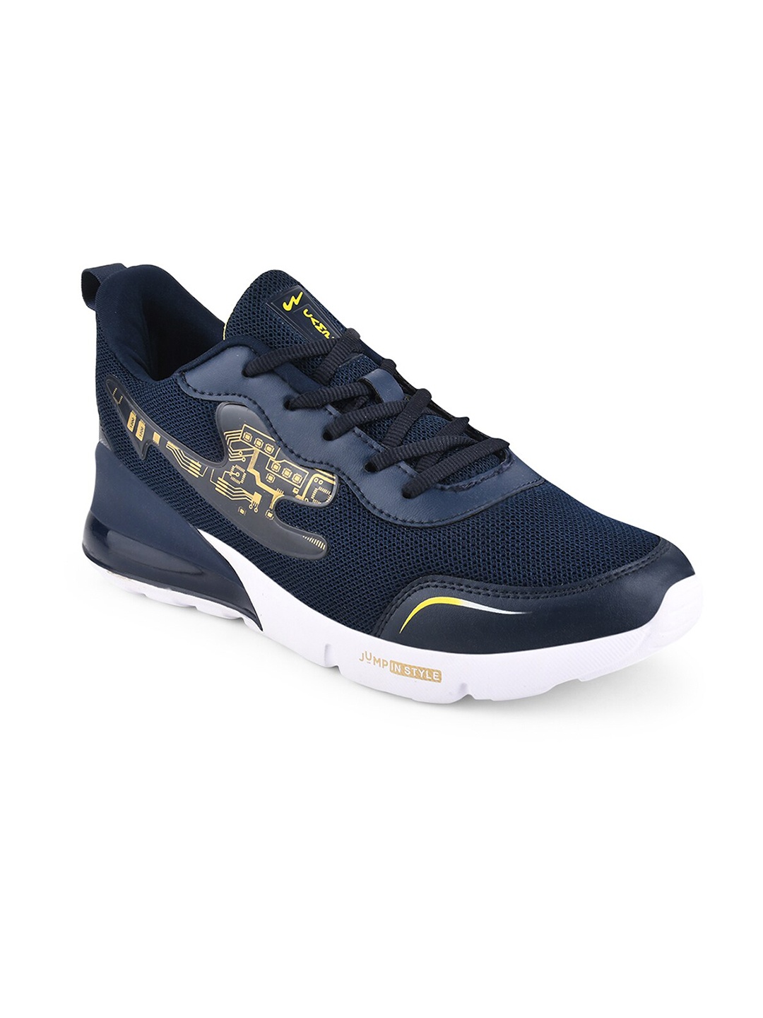 

Campus Kids Mesh Running Non-Marking Lace-Up Shoes, Navy blue