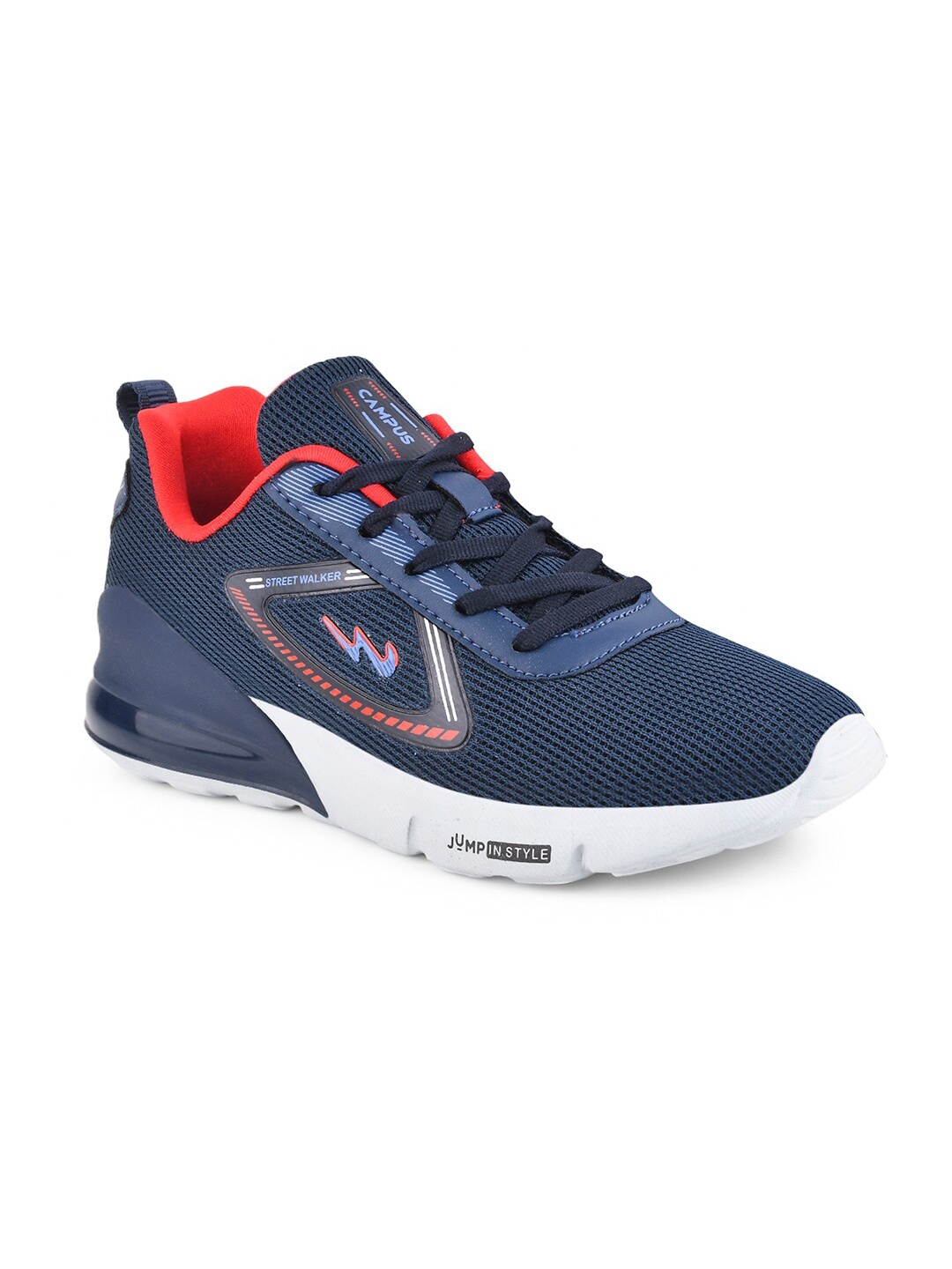 

Campus Kids Mesh Running Non-Marking Lace-Up Shoes, Navy blue