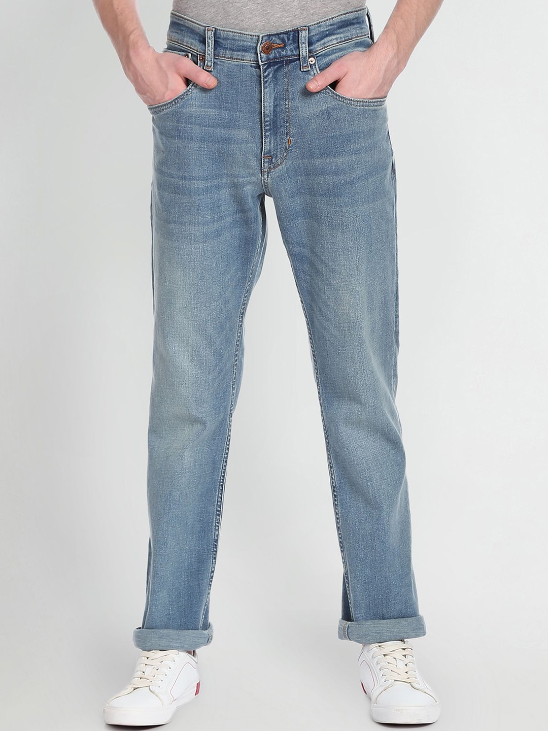 

U.S. Polo Assn. Denim Co. Men Harold Slim Straight Fit Heavy Fade Jeans, Blue