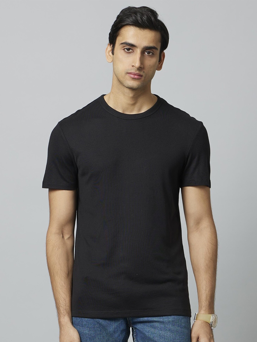 

Celio Round Neck Breathable T-shirt, Black