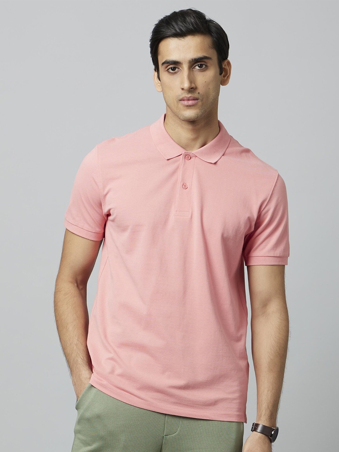 

Celio Polo Collar Short Sleeves Cotton T-shirt, Pink