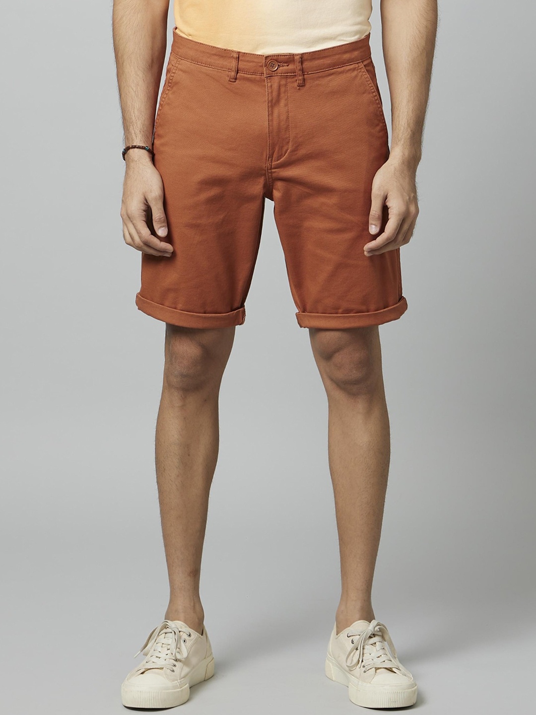 

Celio Men Cotton Chino Shorts, Rust