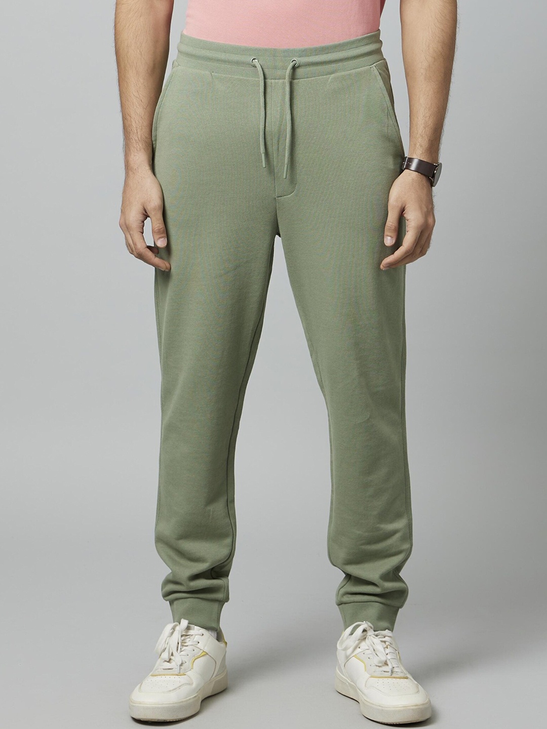 

Celio Men Regular Fit Cotton Joggers, Sea green