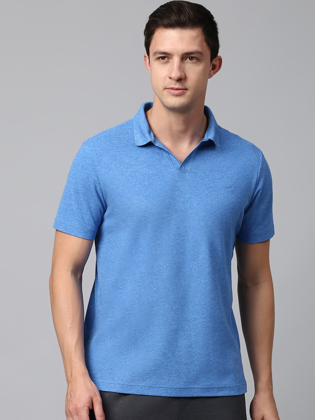 

Slowave Polo Collar Short Sleeves T-shirt, Blue