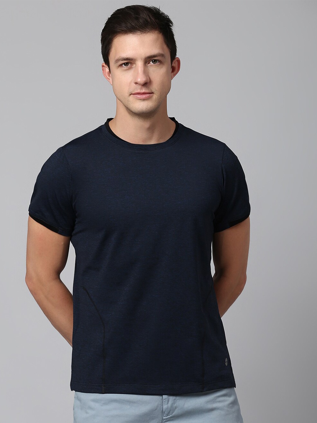 

Slowave Round Neck Short Sleeves T-shirt, Navy blue