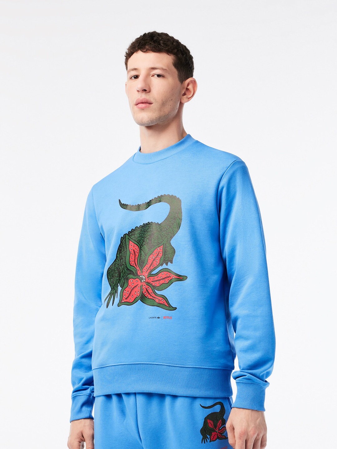 

Lacoste Graphic Printed Cotton Sweatshirt, Blue